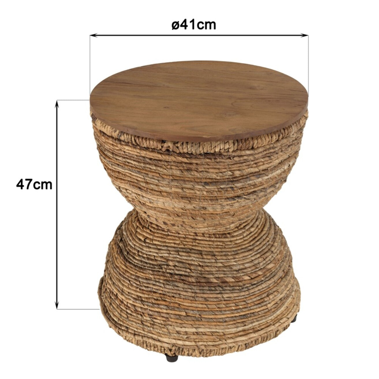 SIXTINE - Tabouret assise en bois de teck recyclé