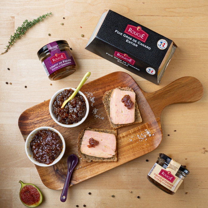 Lot de 3 - Foie gras 500g et ses confits de figues et oignons