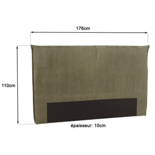 ARTHUR - Tête de lit rembourrée pour lits 140/160cm velours côtelé vert