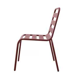 Lot de 2 chaises de jardin en métal empilables "Bilbao" - Terracotta