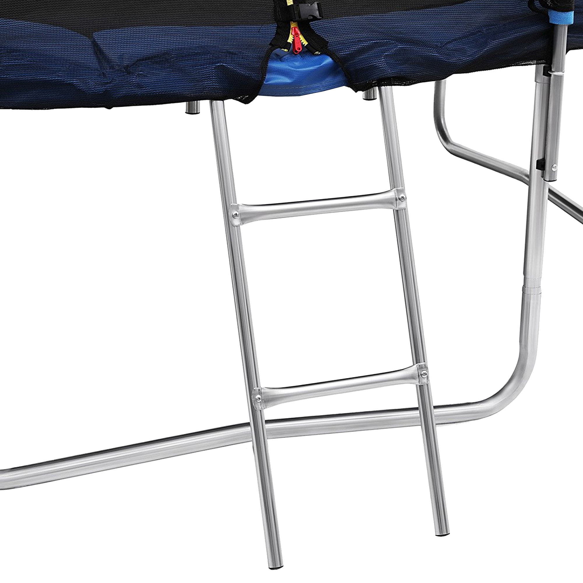 Trampolino Diametro 245 cm Tappeto Jumper Elastico con Rete di Sicurezza, 6 Pali Imbottiti, Scaletta e Rivestimento sui Bordi, Ideale per Giardino