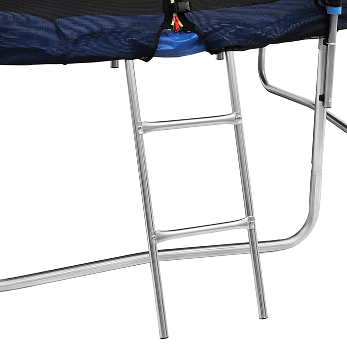 Trampolino Diametro 245 cm Tappeto Jumper Elastico con Rete di Sicurezza, 6 Pali Imbottiti, Scaletta e Rivestimento sui Bordi, Ideale per Giardino