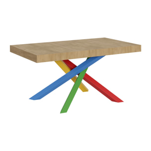 Mesa extensible 90x160/264 cm Volantis Roble Natural estructura multicolor 4/B