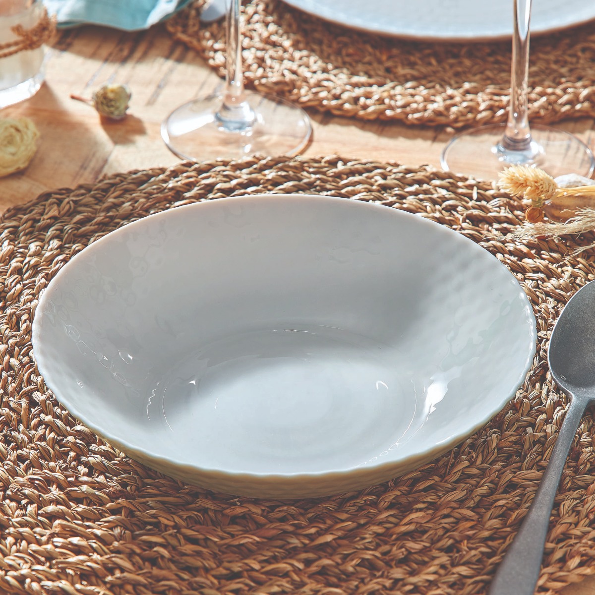 Assiette creuse grise 20 cm Pampille - Luminarc