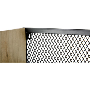 Étagère murale industrielle en bois manguier massif et métal noir L60 cm RACK