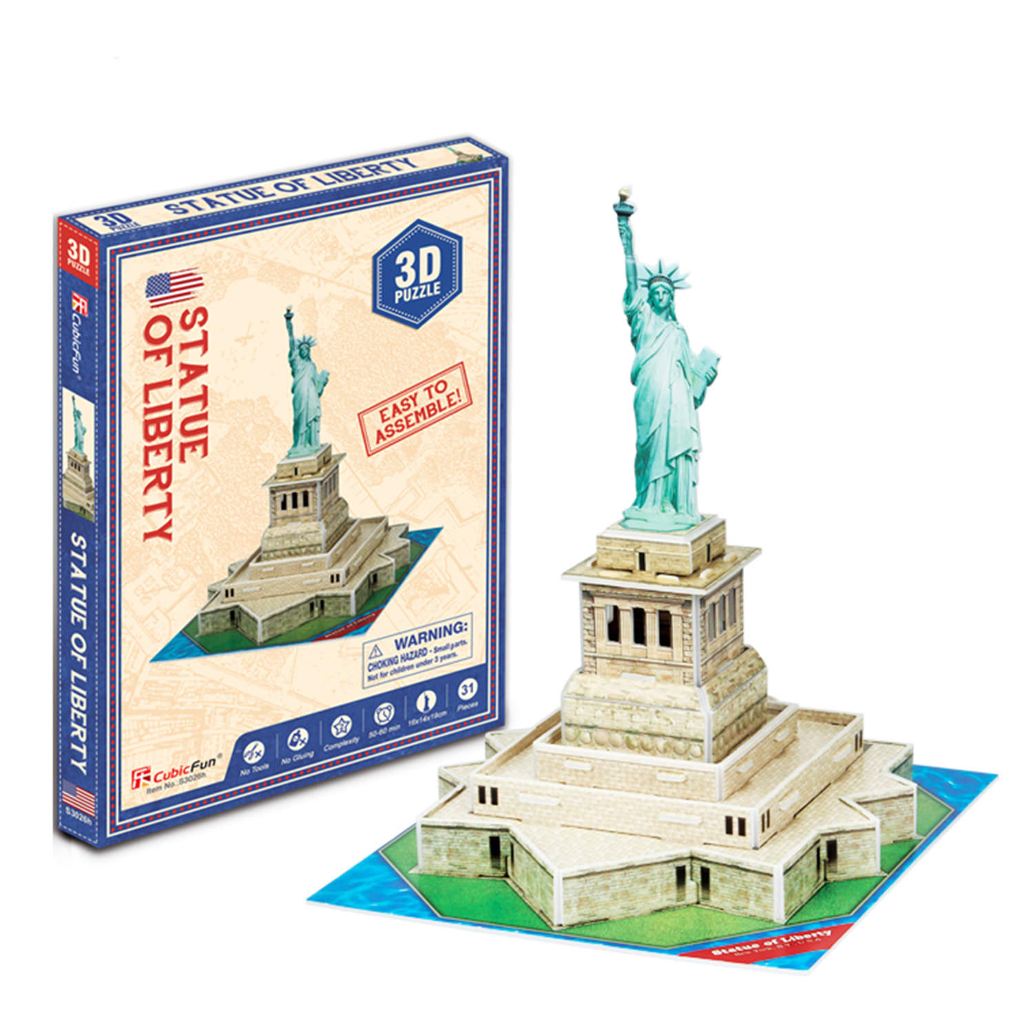 Puzzle 3D estatua de la Libertad 14x16x19 cm.