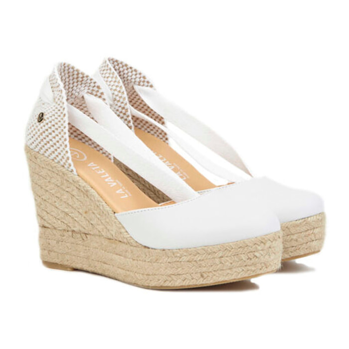 Sandalias de Cuña para Mujer - LA VALETA CHARLENE BLANCO