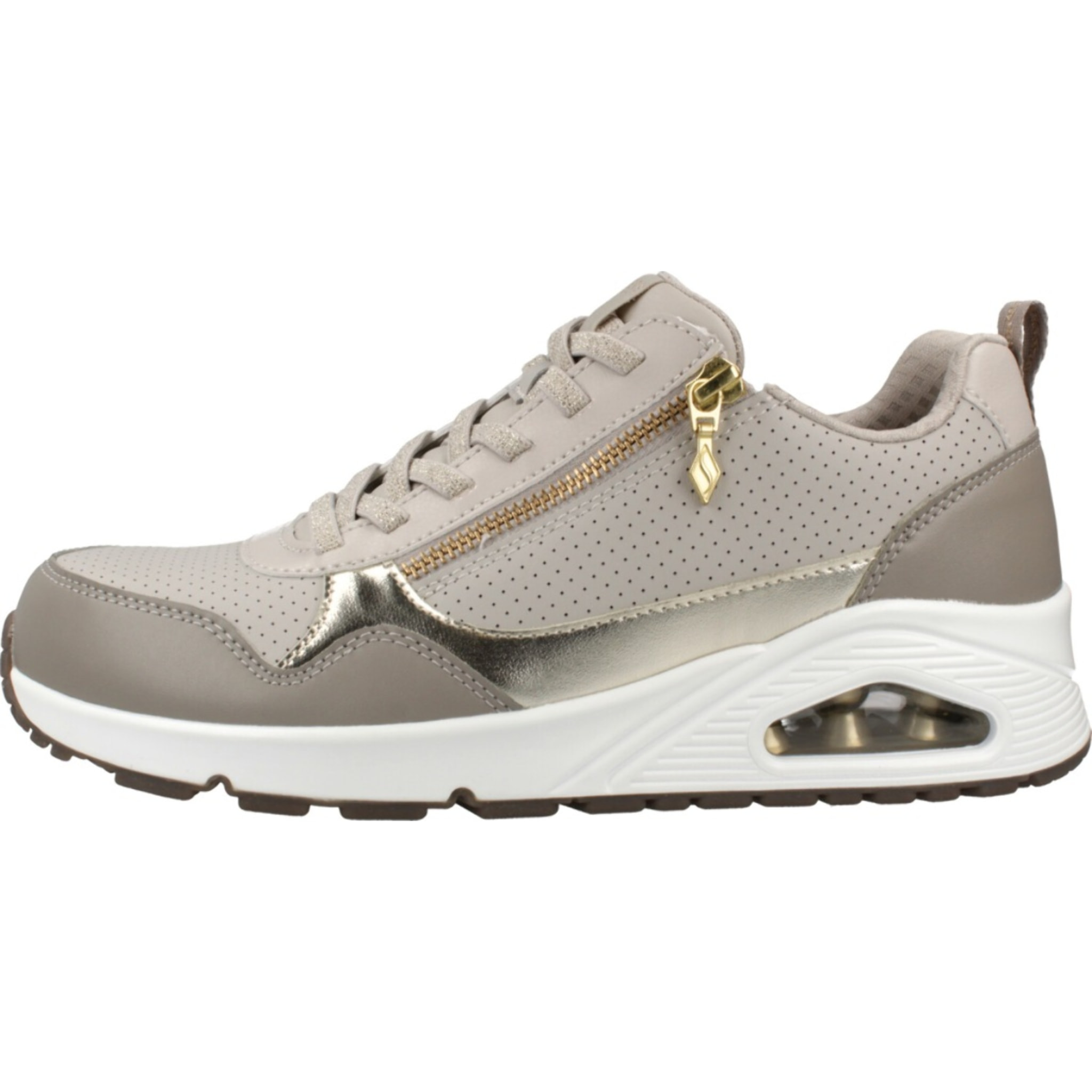 Sneakers De  Mujer Uno Metallic Sliders Beis