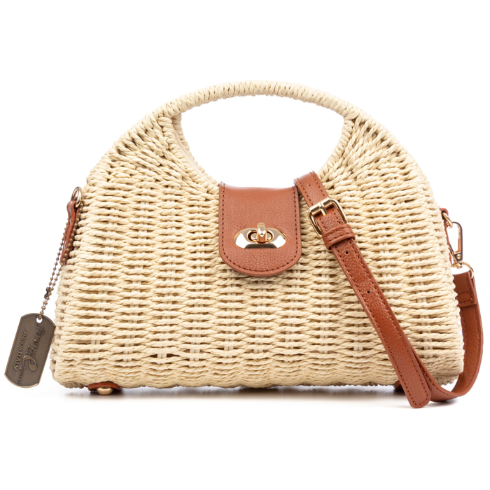 Benna Bolso de mano Mujer. Fabricado en paja trenzada.