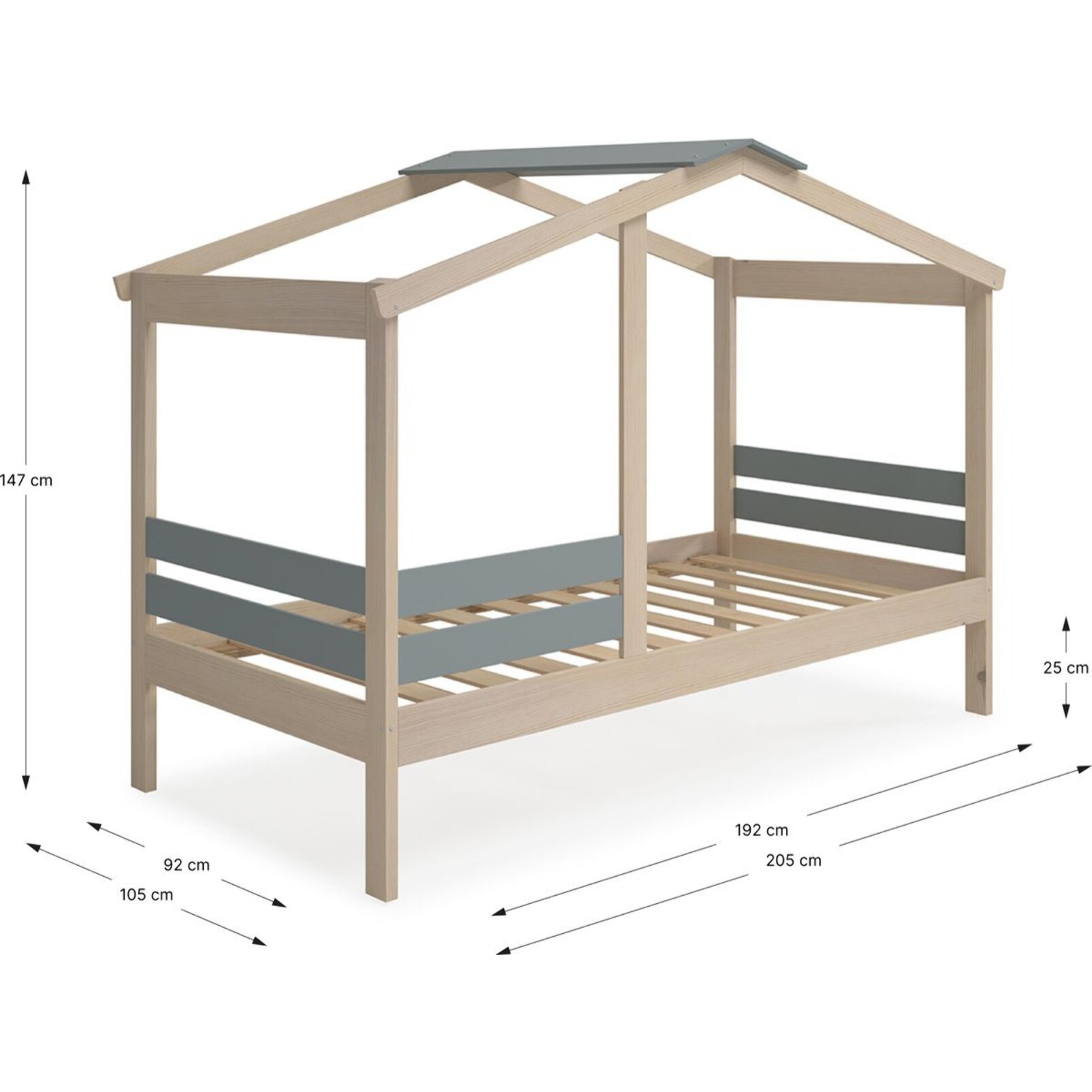 Lit cabane enfant en bois - VIOLETTE
