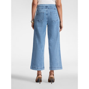 Elena Mirò - Jeans floreali wide leg - Azzurro