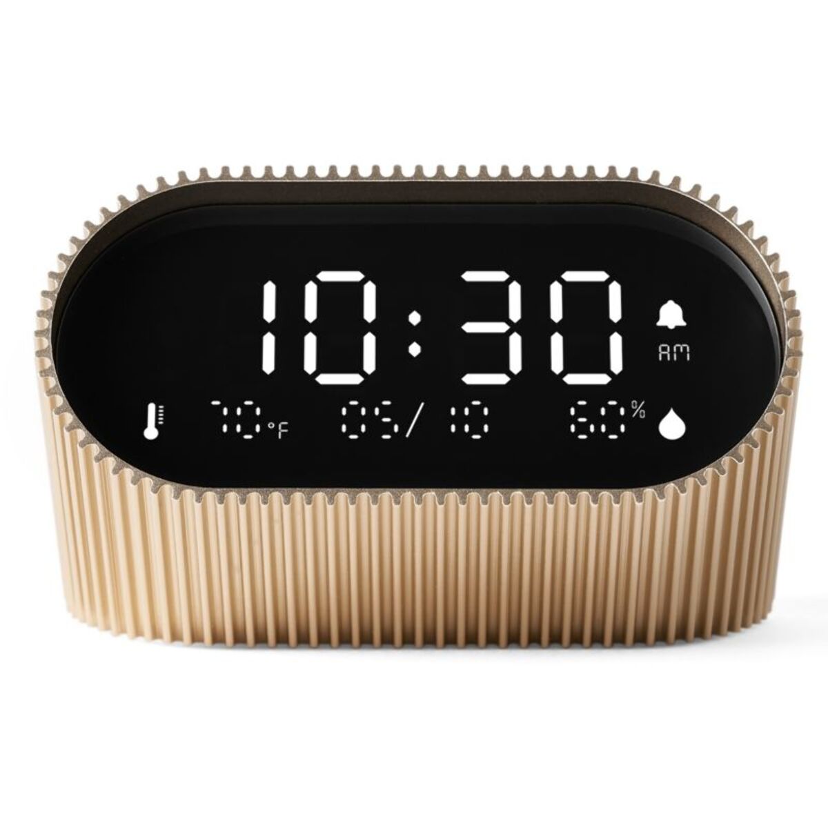 Réveil LEXON Ray Clock Thermomètre et Hygromètre Or