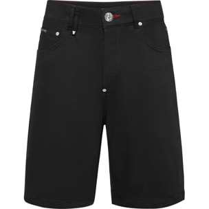 PHILIPP PLEIN DENIM SHORTS SKULL