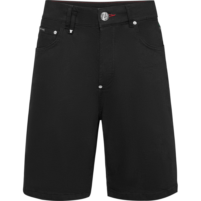 PHILIPP PLEIN DENIM SHORTS SKULL