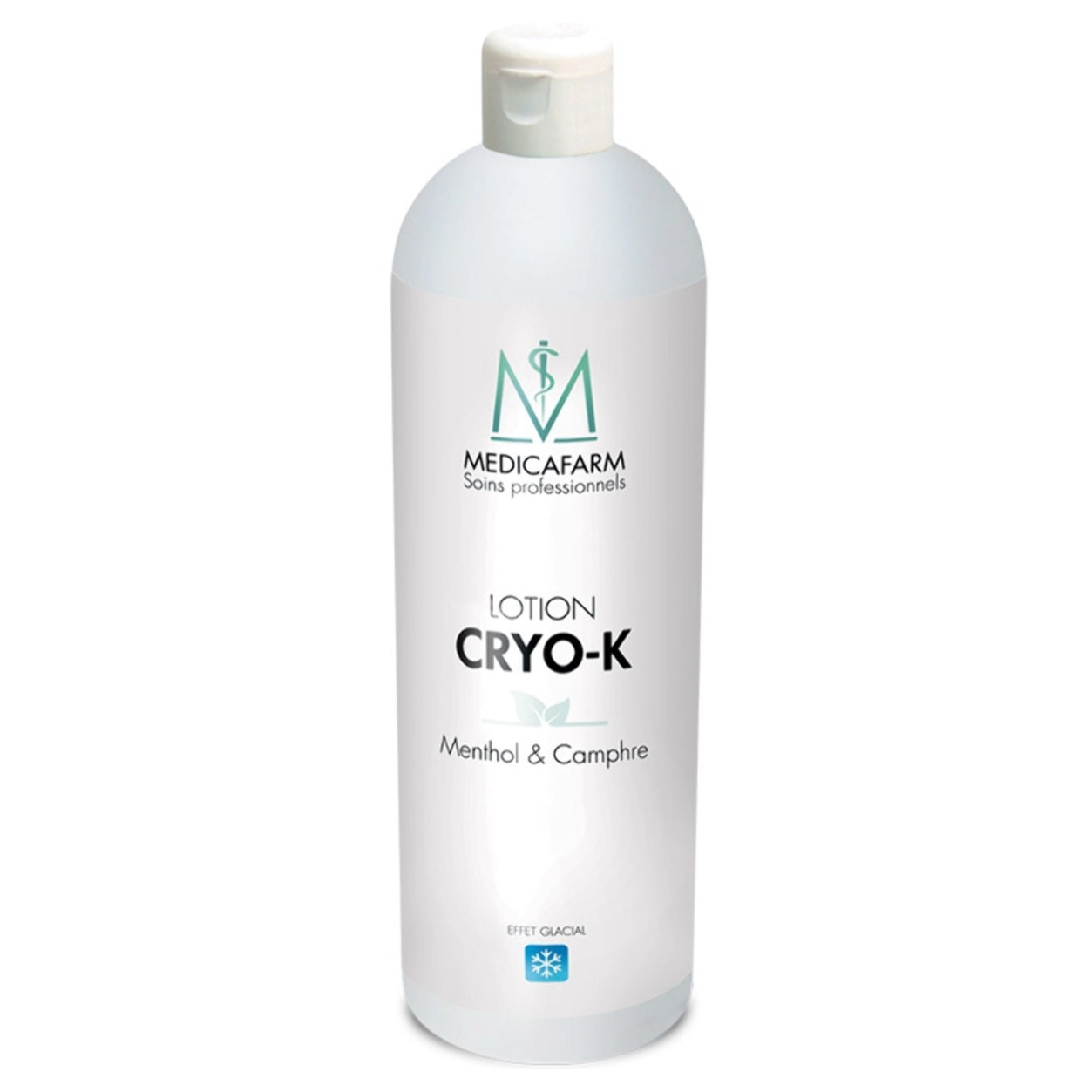 MEDICAFARM - Lotion CRYO-K au Menthol et Camphre - Effet froid - Aide à apaiser les jambes lourdes & Tonifier - Flacon de 1L