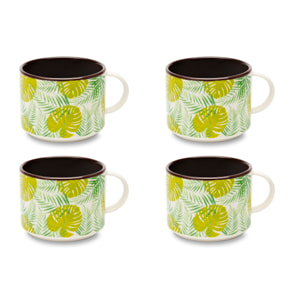 Set de 4 Tasses Jumbo Excelsa – Foliage, New Bone China Multicolore
