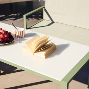 Table de jardin encastrable acier et textilène + 4 assises TAVENA