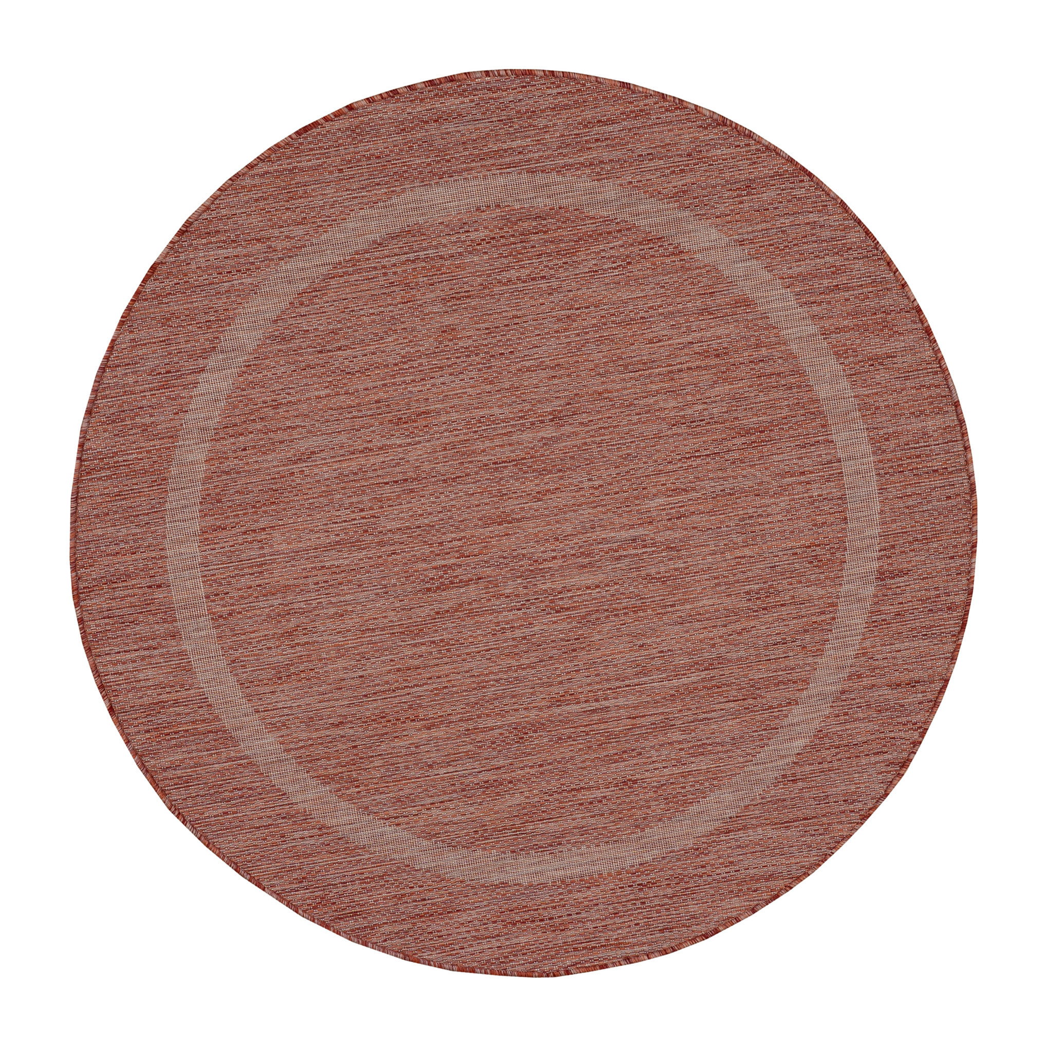 FARO - Tapis rond intérieur extérieur à motif Rouge