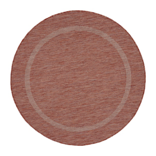 FARO - Tapis rond intérieur extérieur à motif Rouge
