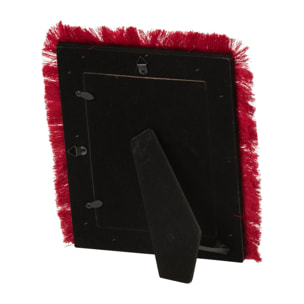 J-Line cadres photo franges - MDF - bordeaux/fuchsia - small - assortiment de 2