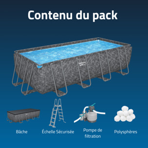 Bestway Piscine hors sol tubulaire rectangulaire Bestway APX 365 - 549 x 274 x 132 cm gris foncé