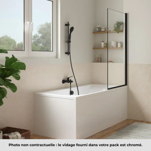 Pack baignoire droite 170 x 75 Elise + tablier en angle + vidage