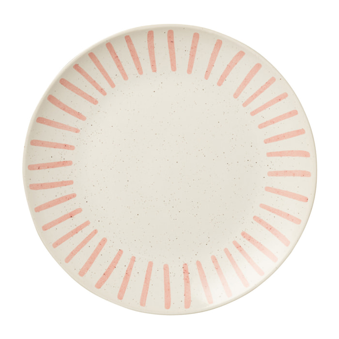 J-Line assiette Ligne - porcelaine - rose - large - 4 pcs