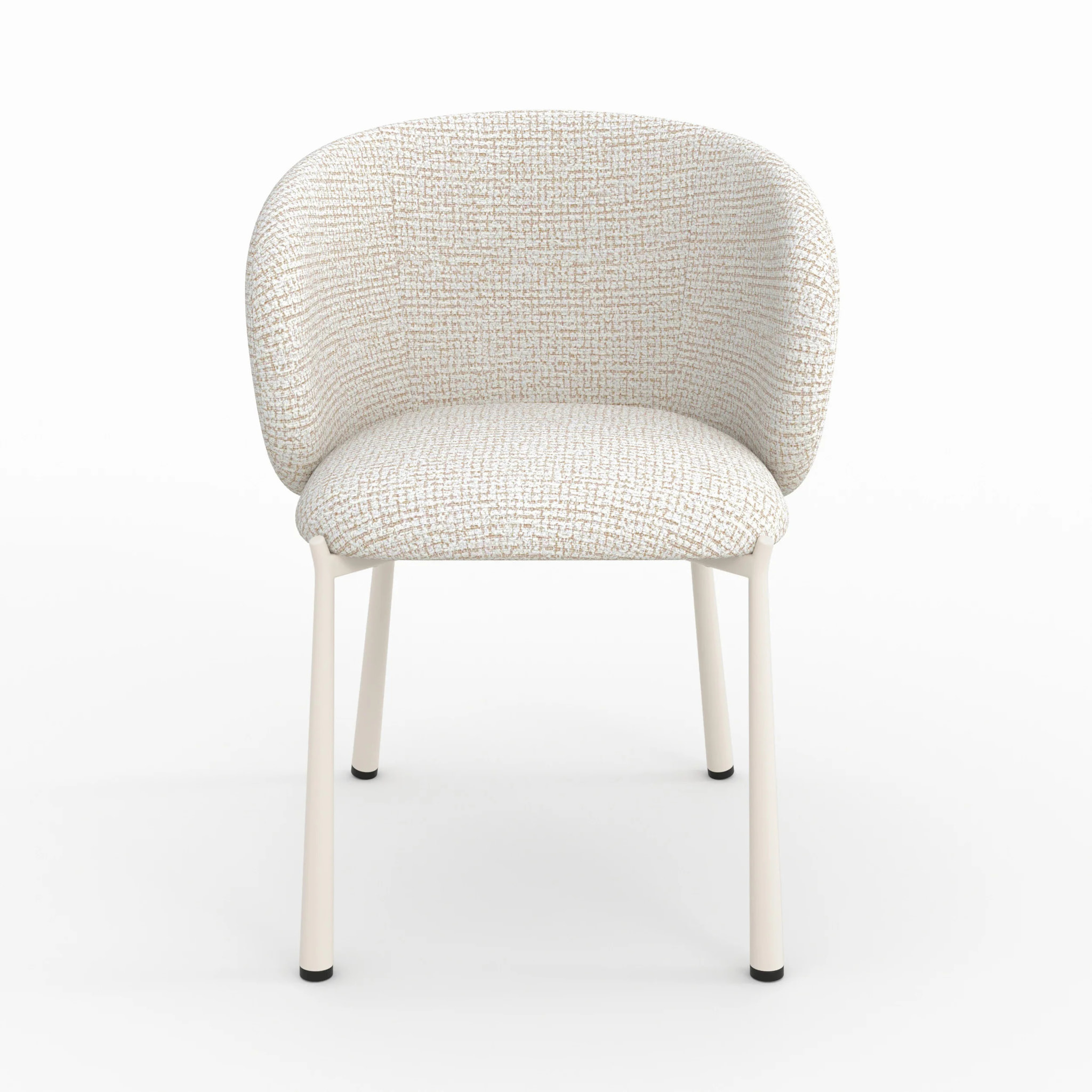 Chaise en tissu texturé écru chiné - Danaë