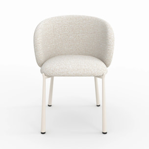 Chaise en tissu texturé écru chiné - Danaë