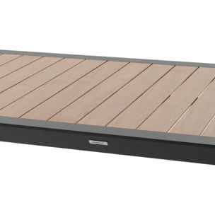 Table de jardin "Évasion" effet bois honey & graphite 8 places lates en aluminium