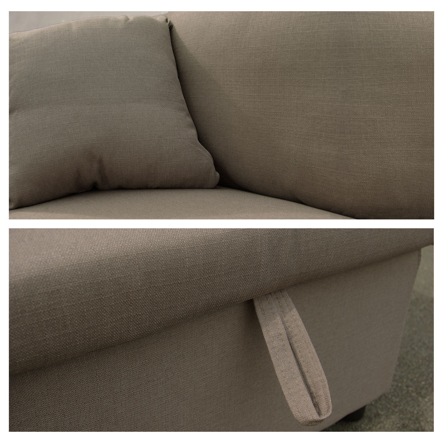 Canapé d'angle convertible CLARK 3 places taupe