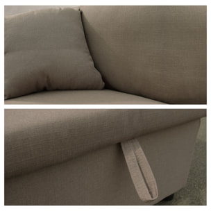 Canapé d'angle convertible CLARK 3 places taupe