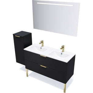 Ensemble double vasque 2 tiroirs + miroir - VENICE