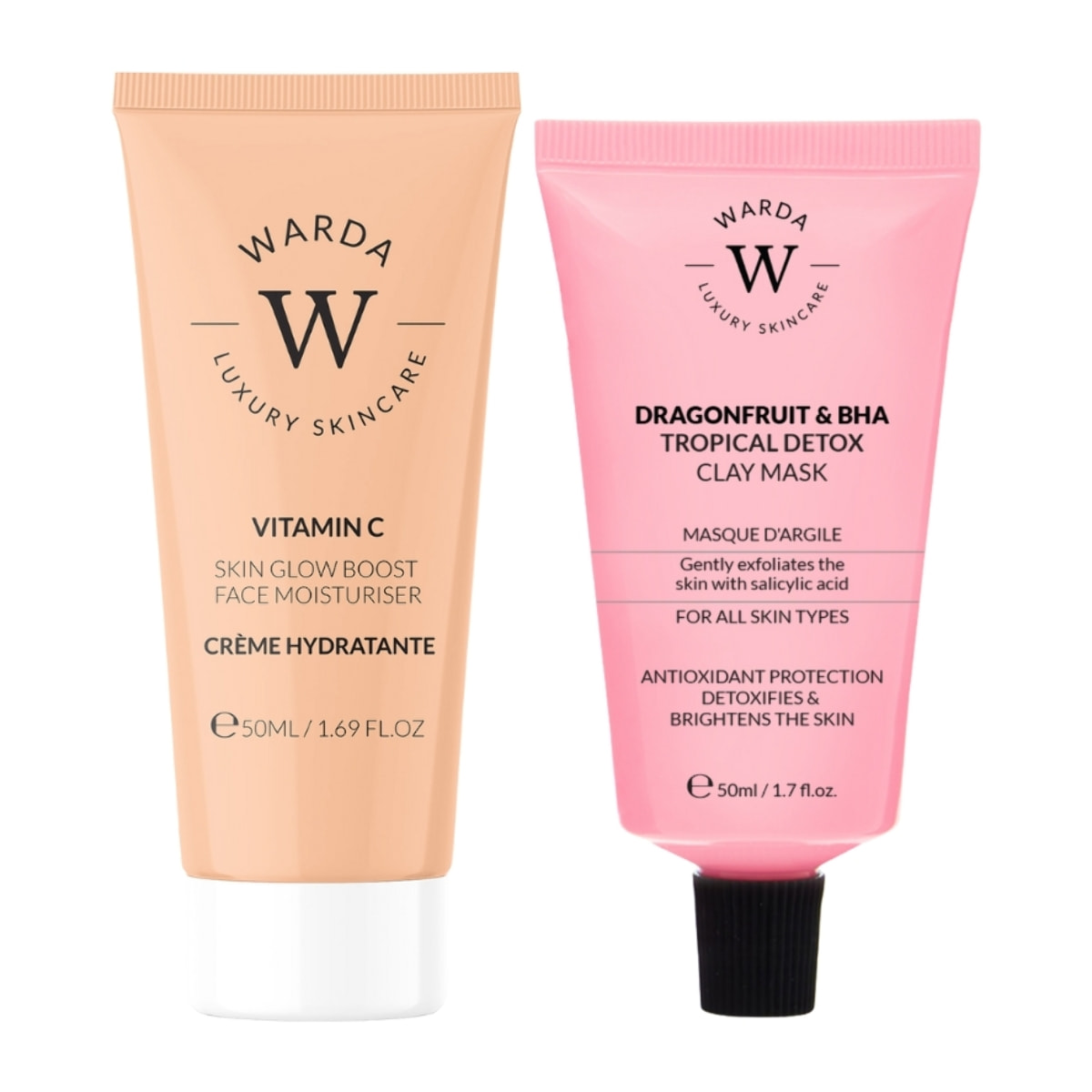 Mascarilla hidratante con vitamina C + mascarilla desintoxicante con BHA