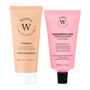 Mascarilla hidratante con vitamina C + mascarilla desintoxicante con BHA