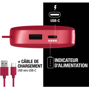 Batterie externe FRESH'N REBEL 12000mAh USB-C ultra-rapide 20W Rouge