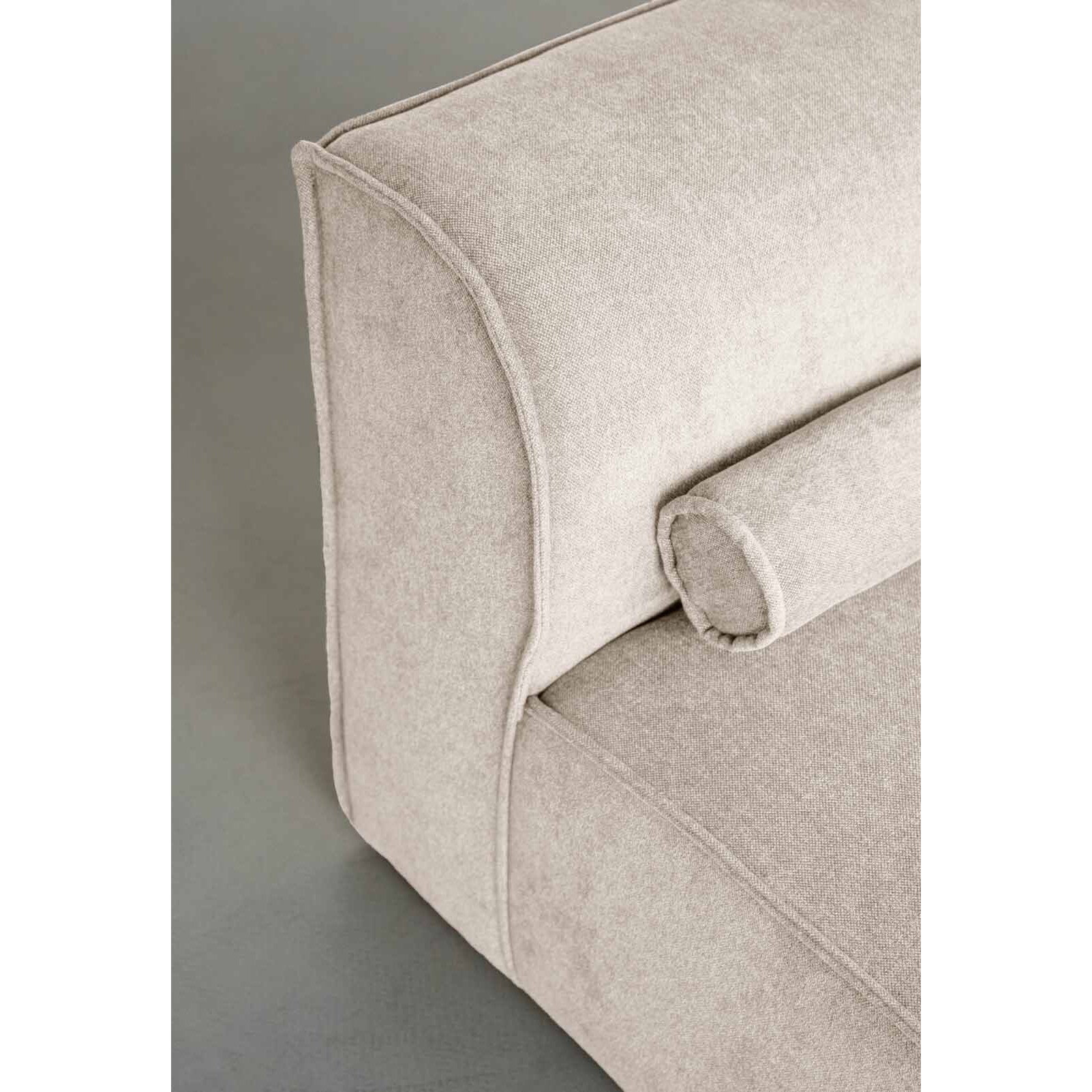 Felix - module d'assise droit en tissu texturé - Beige