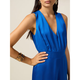 Oltre - Mono de satén de viscosa - Azul