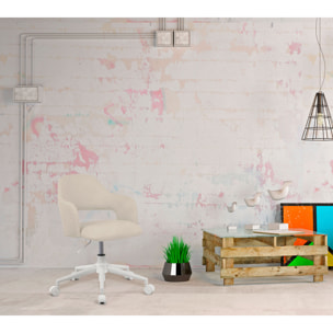 Silla de estudio Mia tela beige 81x58x58 cm