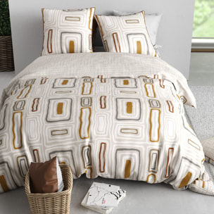 Parure housse de couette 3pcs 100% coton 57 fils paola