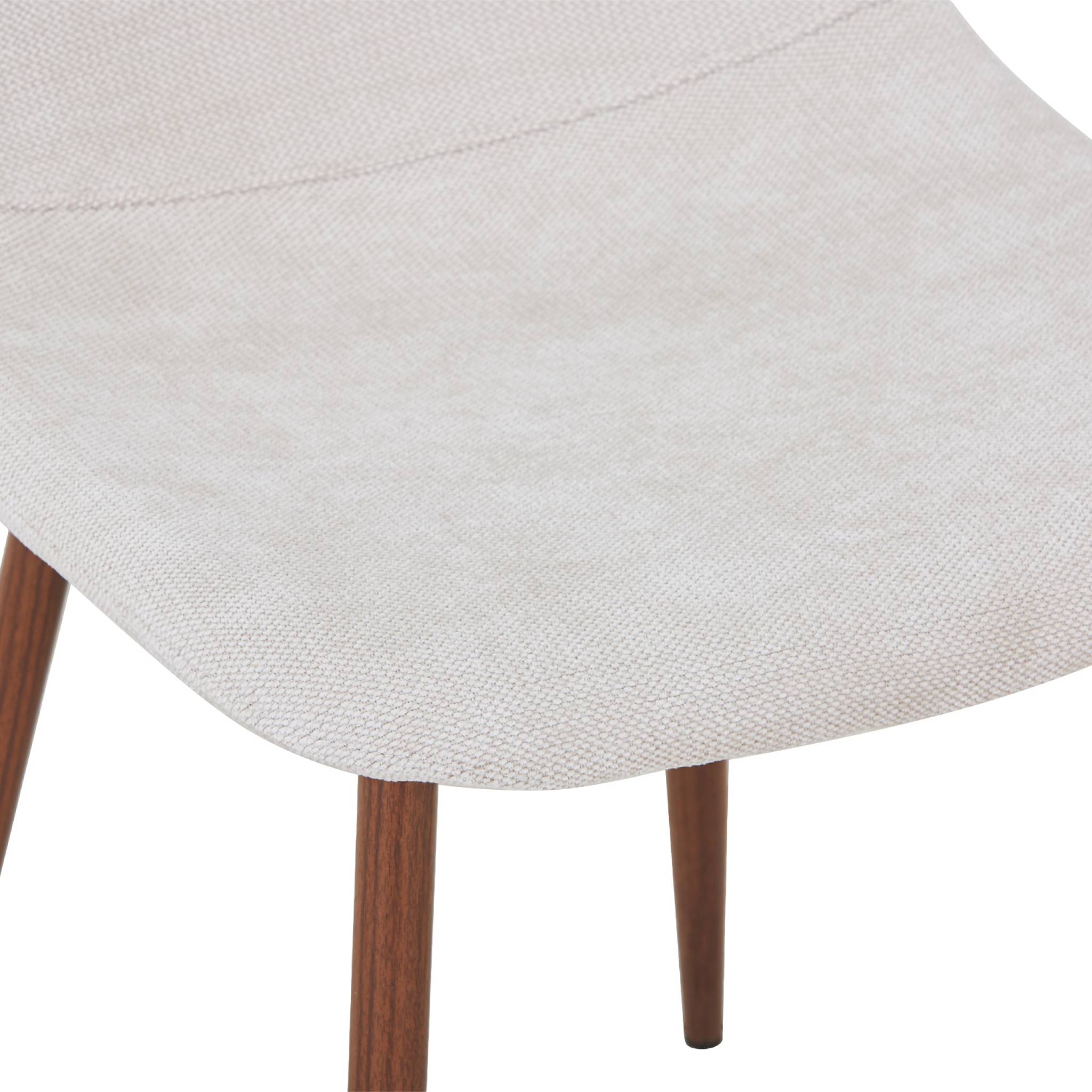 Chaise décor bois teinte noyer et tissu (lot de 4) VERA