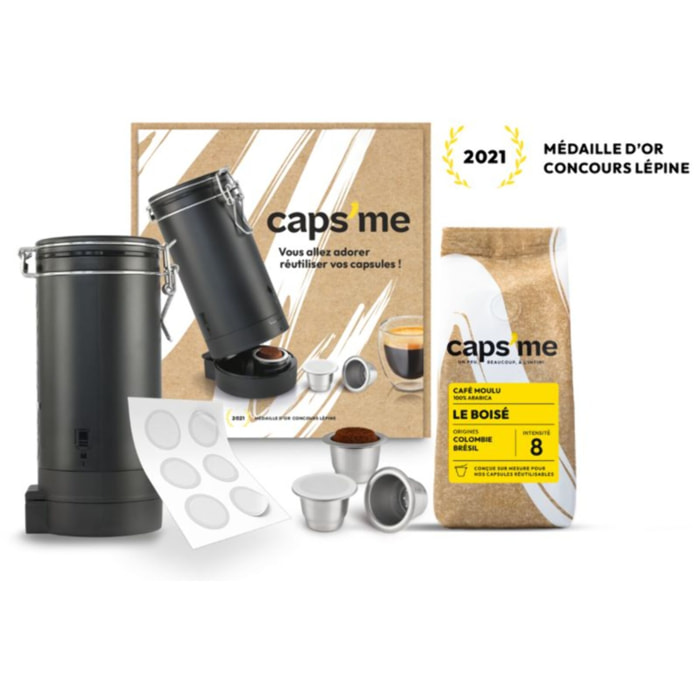 Coffret CAPS ME Noir compatible avec les machines Nespresso® Original,