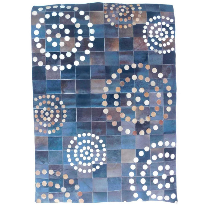 Tapis peau de vache kilim fait main FOKO