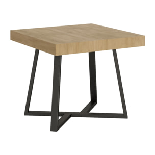 Tavolo allungabile 90x90/194 cm Zeplir quercia natura gambe antracite