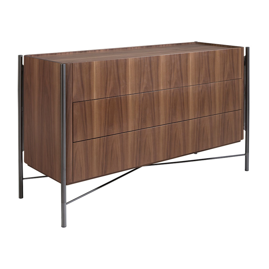 Cómoda Angel Cerda madera chapada en nogal140x52x82cm