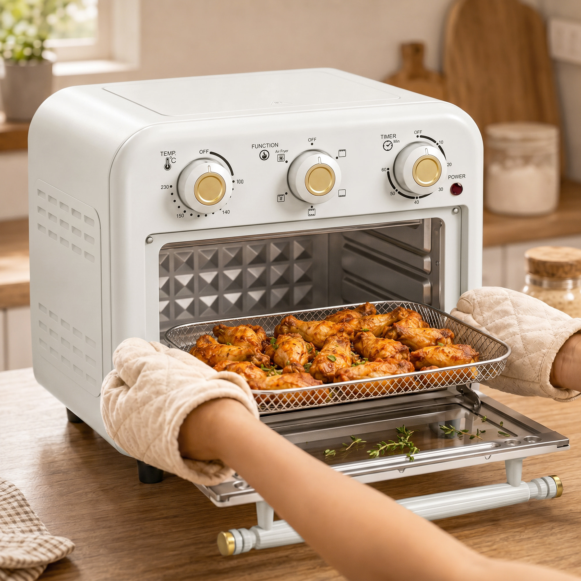 Four friteuse à air friteuse sans huile air fryer 12L 1200W accessoires inclus