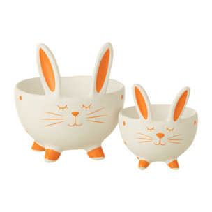 J-Line bol Lapin - céramique - orange - grand