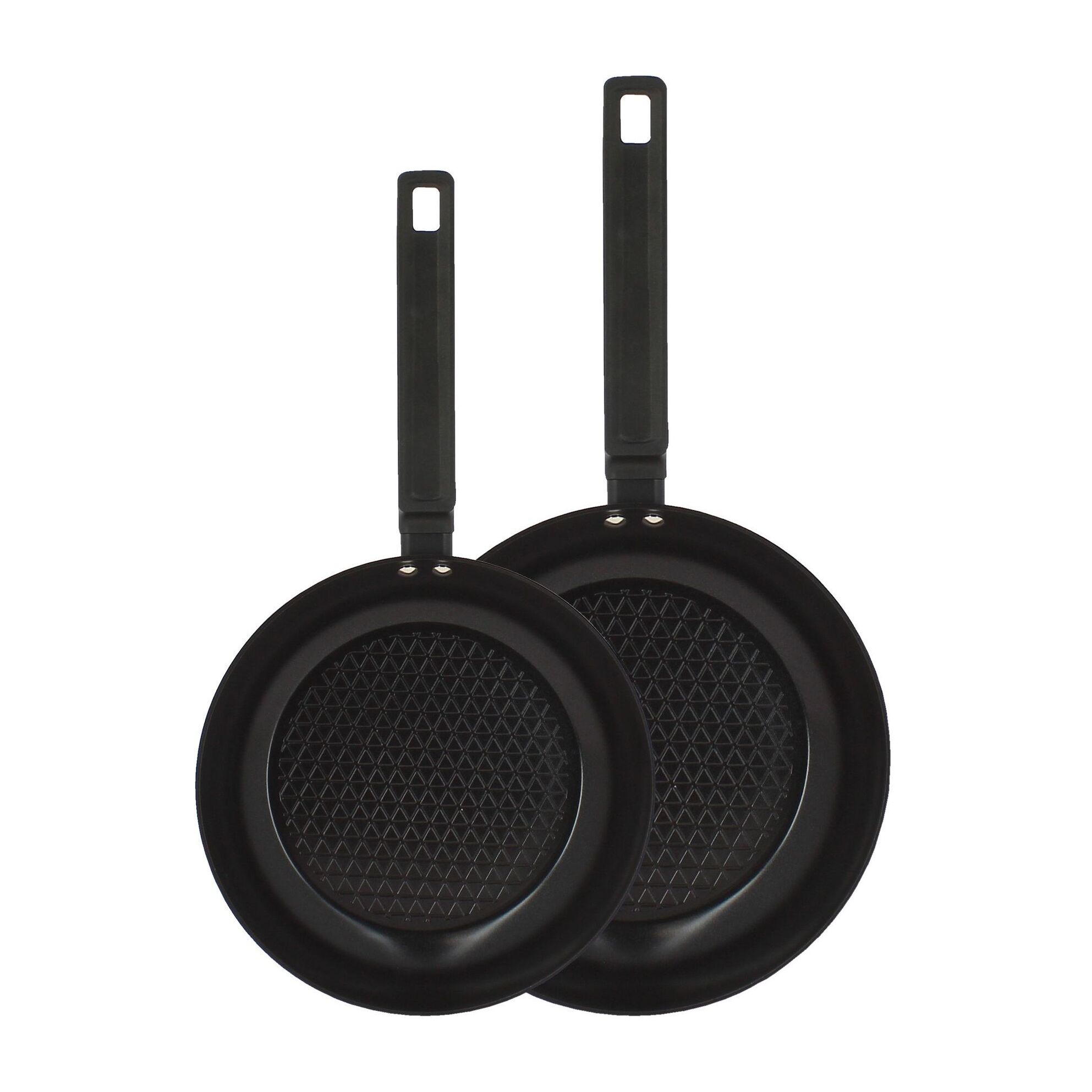 Lot de 2 poêles en aluminium noir - tous feux