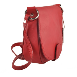 Borse Donna colore Rosso-in pelle Made in Italy 19X17X5cm