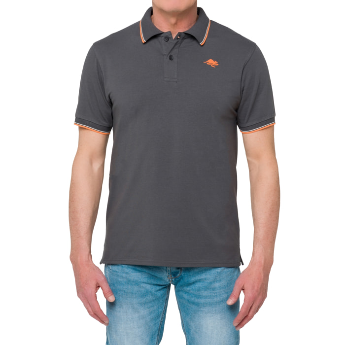 Polo con righine Hot Buttered Amak grigio.